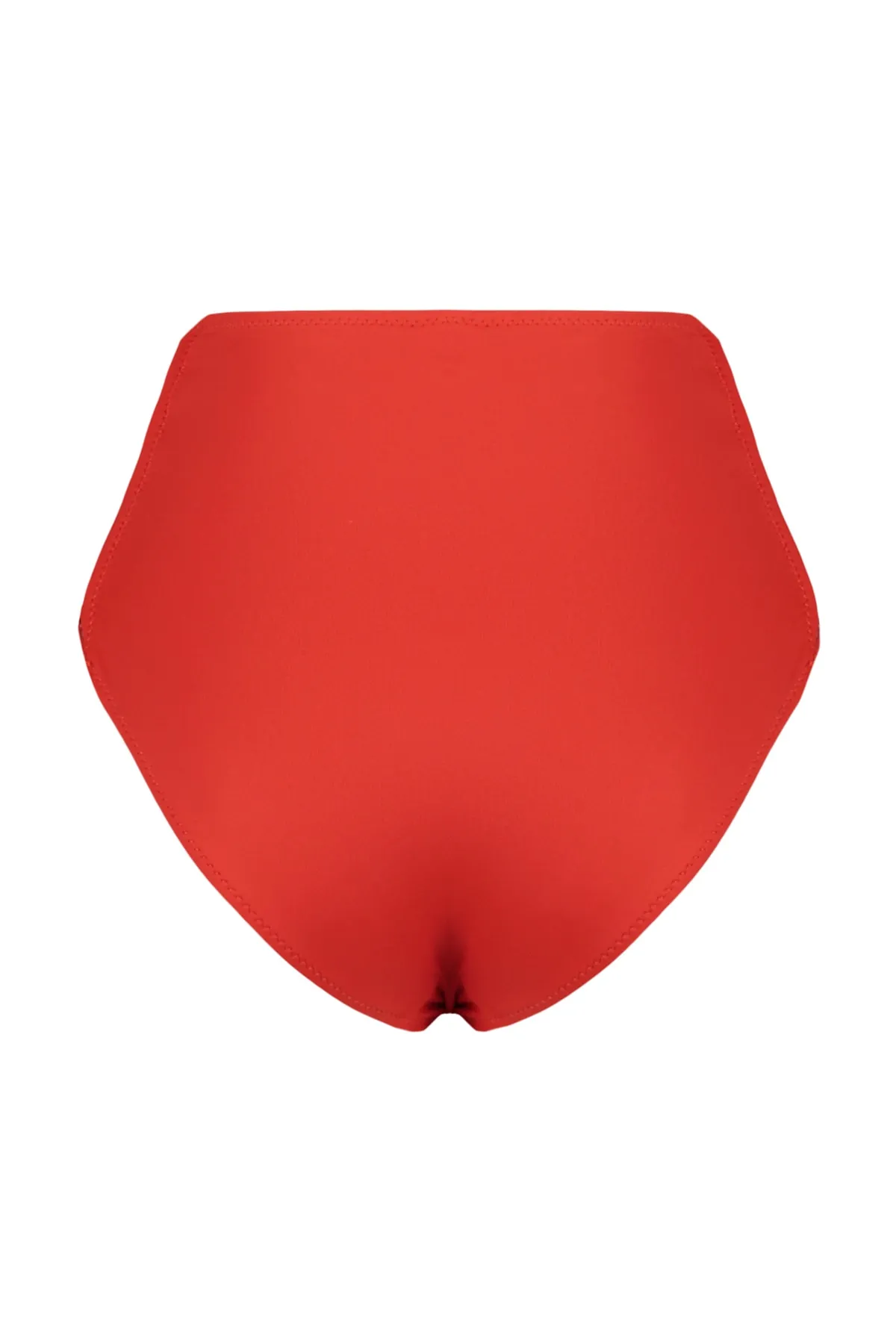 Trendyol Collection  Rote Paspelierung, hohe Taille, normales Bein, Bikinihose TBESS21BA0363