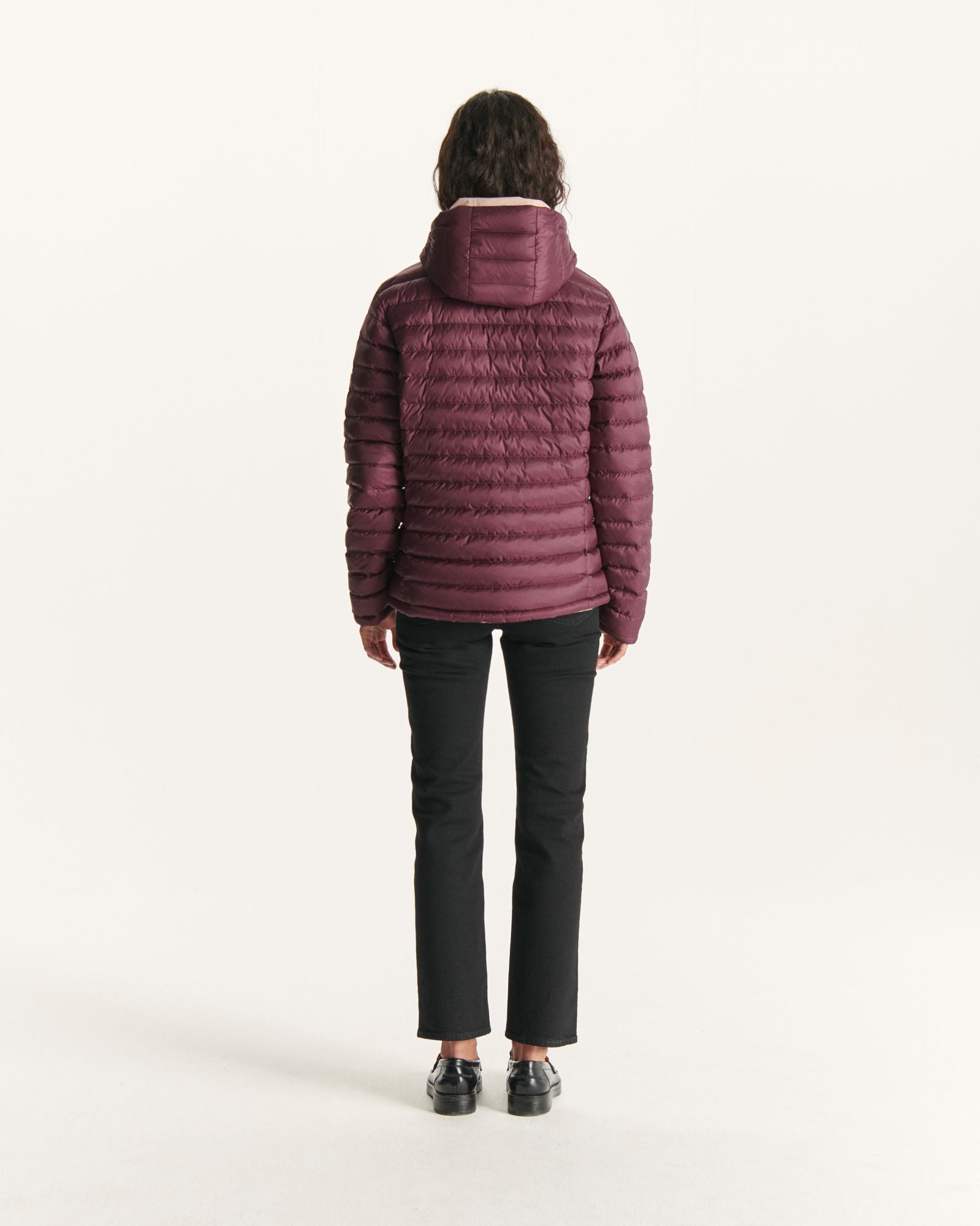 Doudoune réversible Rose pale/Aubergine Vienne