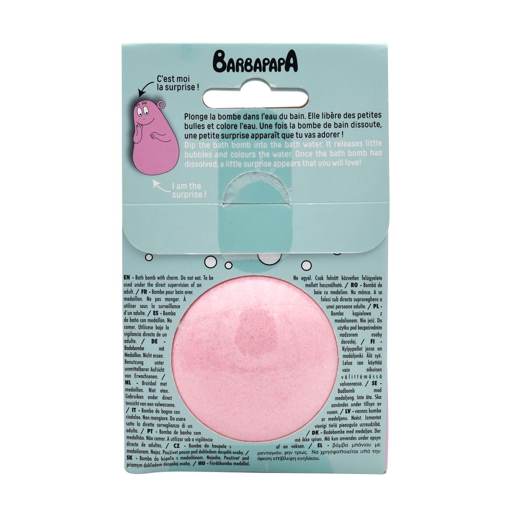 takecare Boule de bain 150g + Medaillon Barbapapa Senteur Fraise Bombes de bain