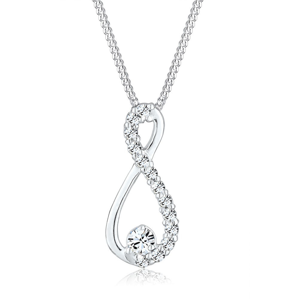 Elli Elli Collier Femme Pendentif Infini Précieux avec Cristaux  en Argent Sterling 92 collier