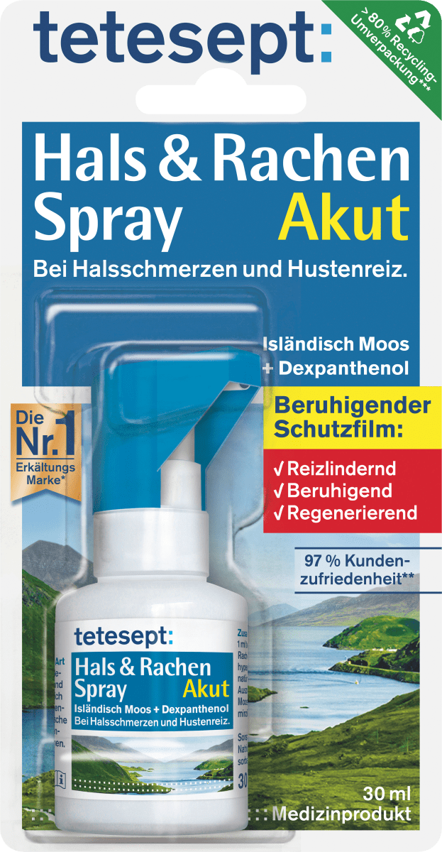 Hals- und Rachen Spray mit Isländisch Moos, 30 ml