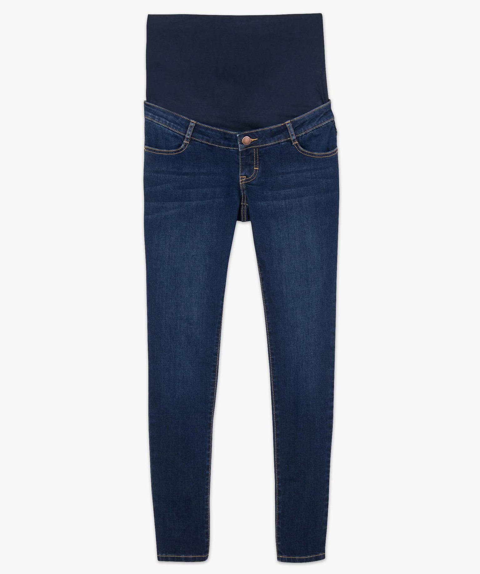 Jean de grossesse slim 4 poches avec bandeau jersey brut | GEMO