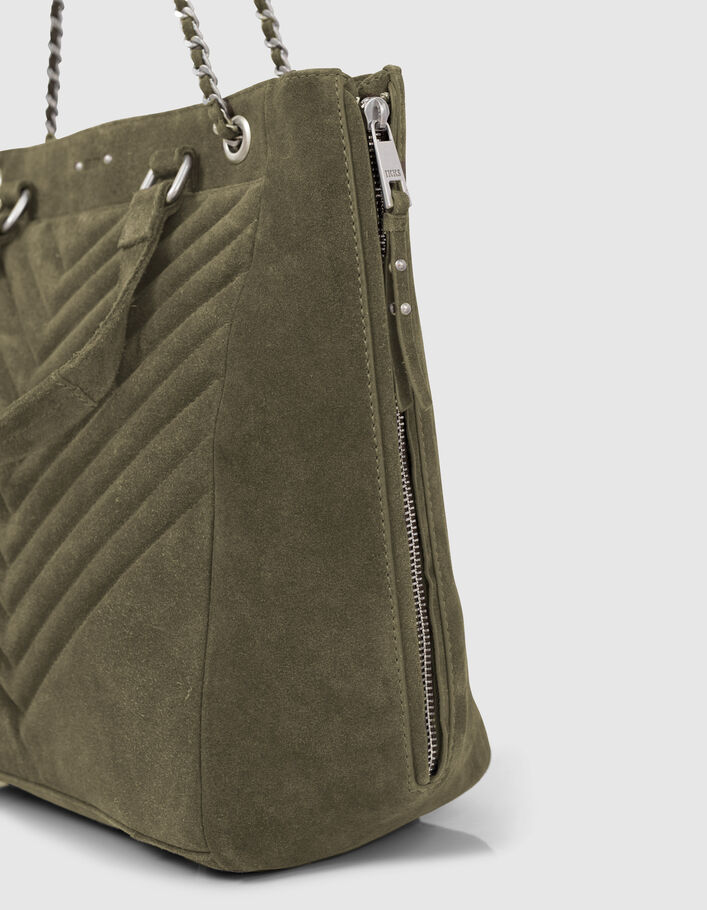 Sac cabas LE 1440 KAKI matelassé chevrons femme