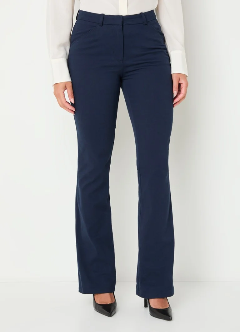 HUGO BOSS Mid-waist flared fit trousers with side pockets