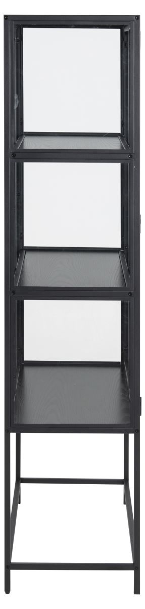 Vitrine Seaford Schwarz 77 x 150 cm