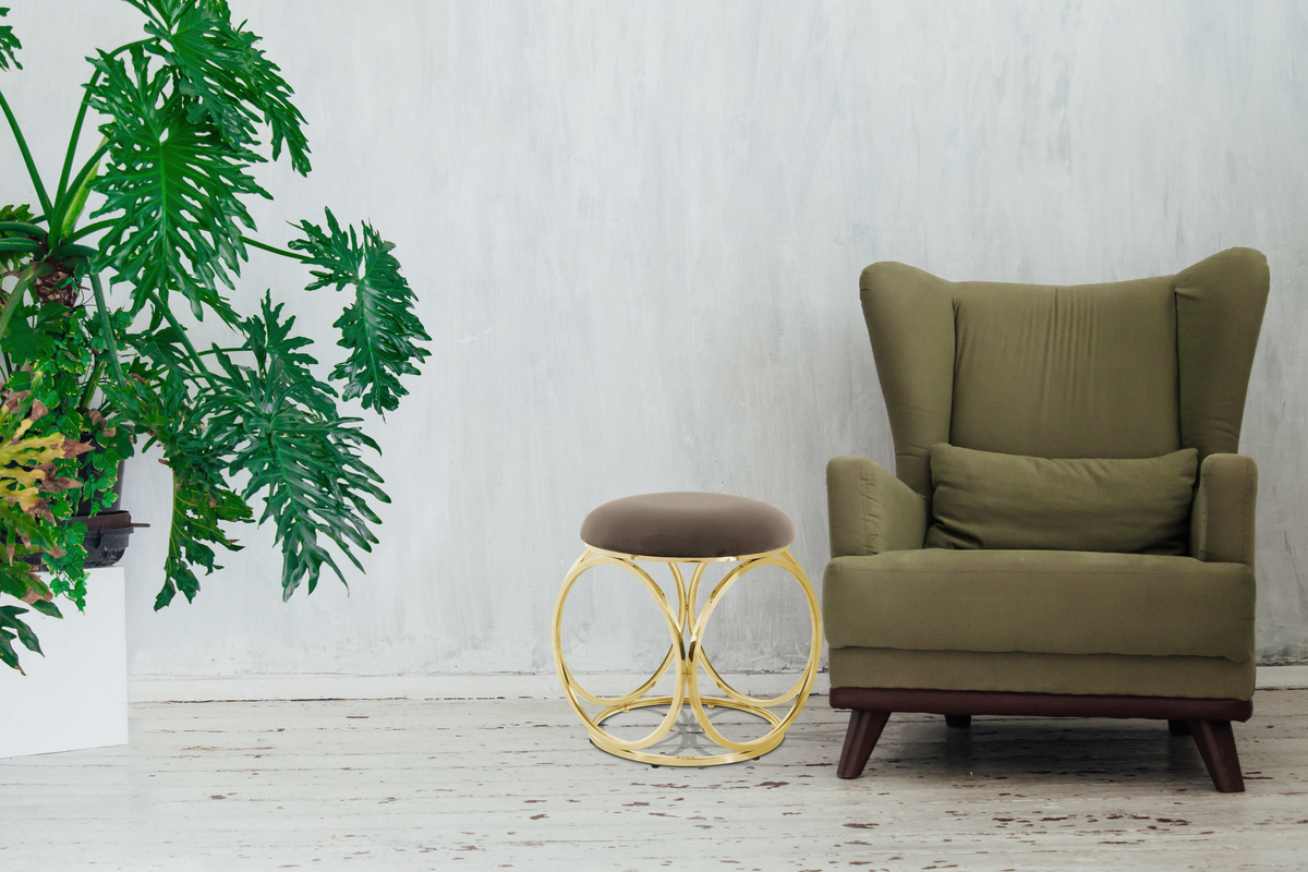 Kayoom Hocker Whitney 325 Taupe / Gold
