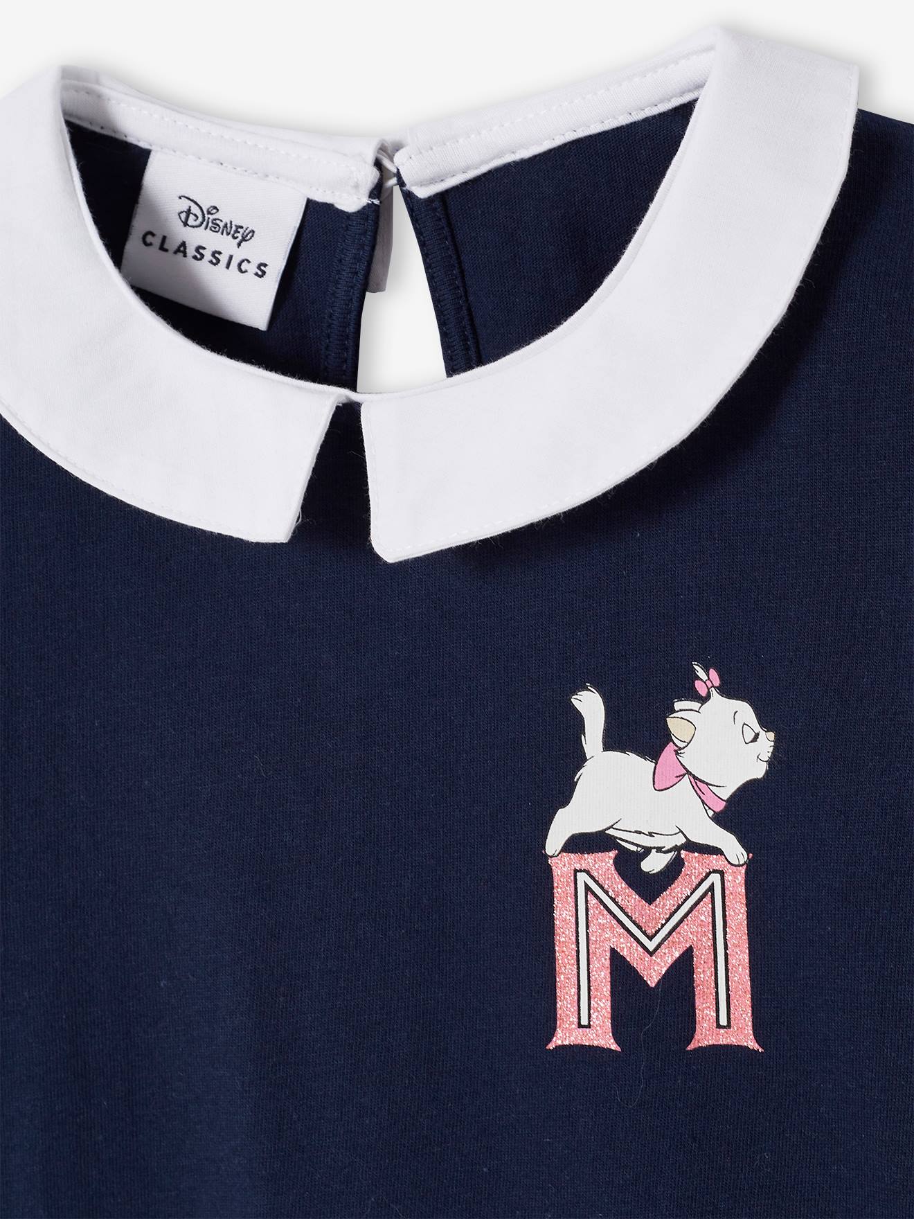 T-shirt manches longues DS® Marie les Aristochats fille bleu marine
