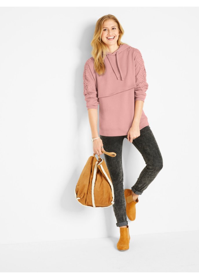 Umstands-Sweatshirt / Still-Sweatshirt mit Spitze