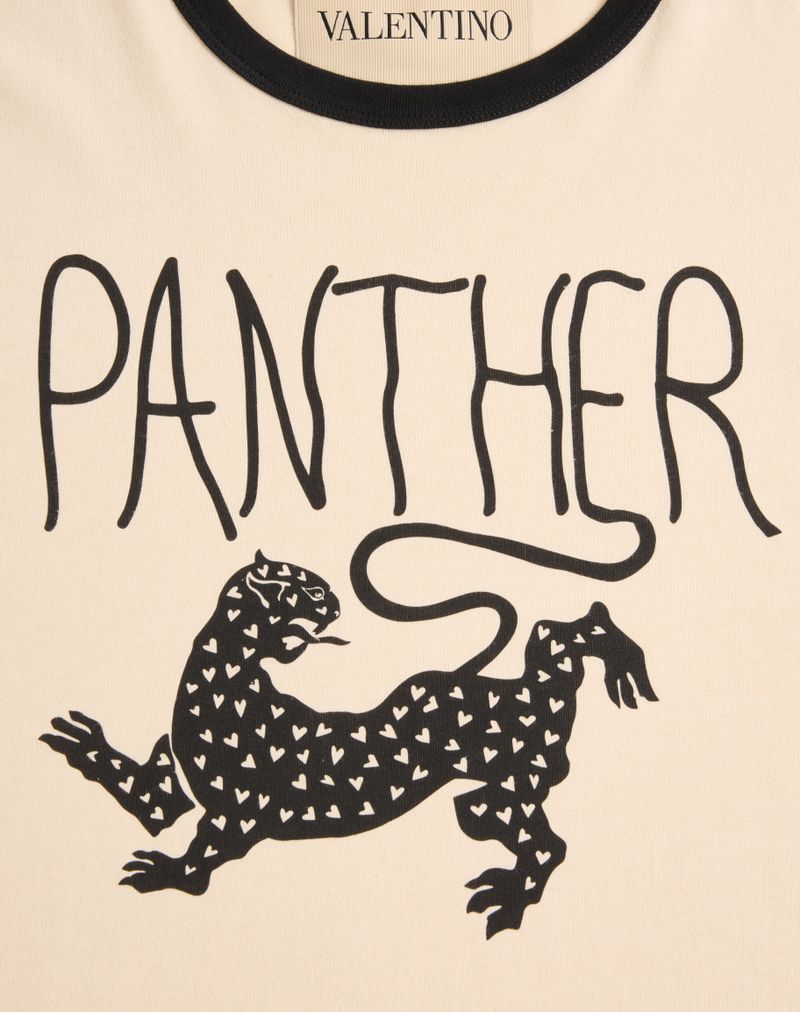 Valentino bomulds-T-shirt med panterprint