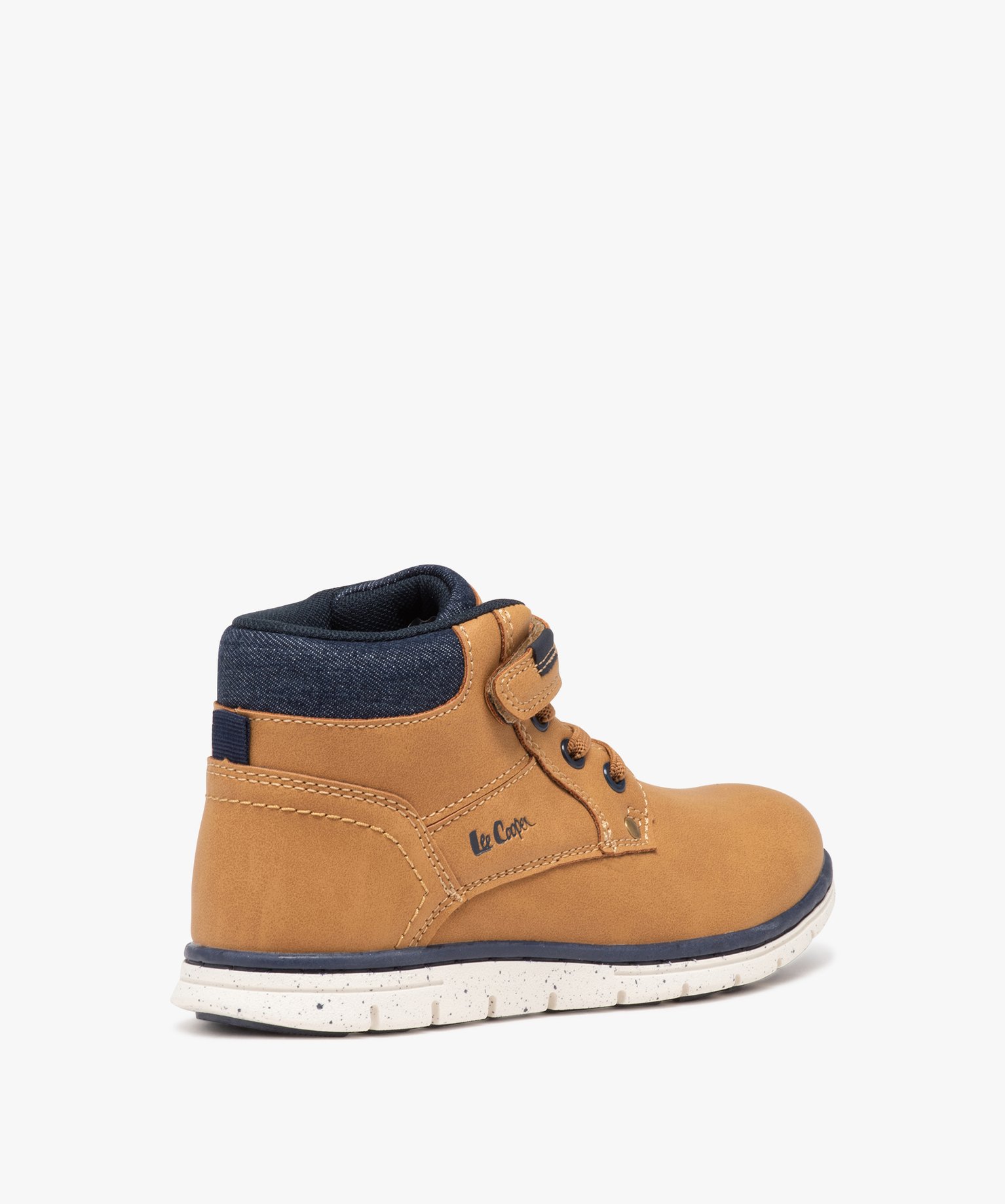 Boots Garçon unies à col denim et à scratch - Lee Cooper camel | GEMO