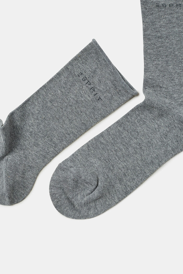 Doppelpack Socken mit Rollkanten, Bio-Baumwolle