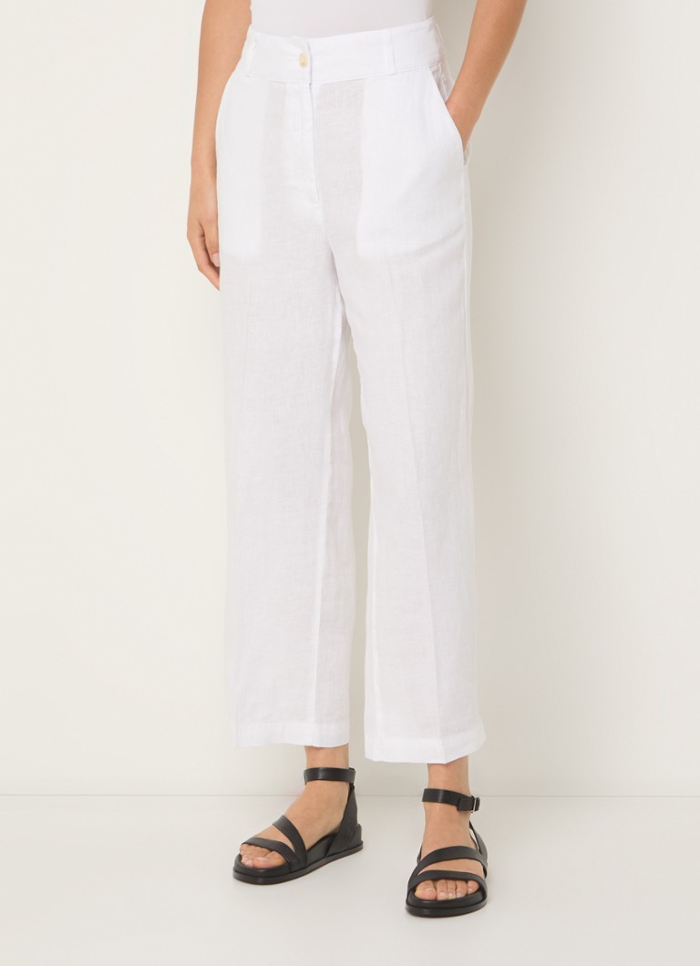 Pantaloni cropped in lino a vita alta e gamba dritta di Benetton