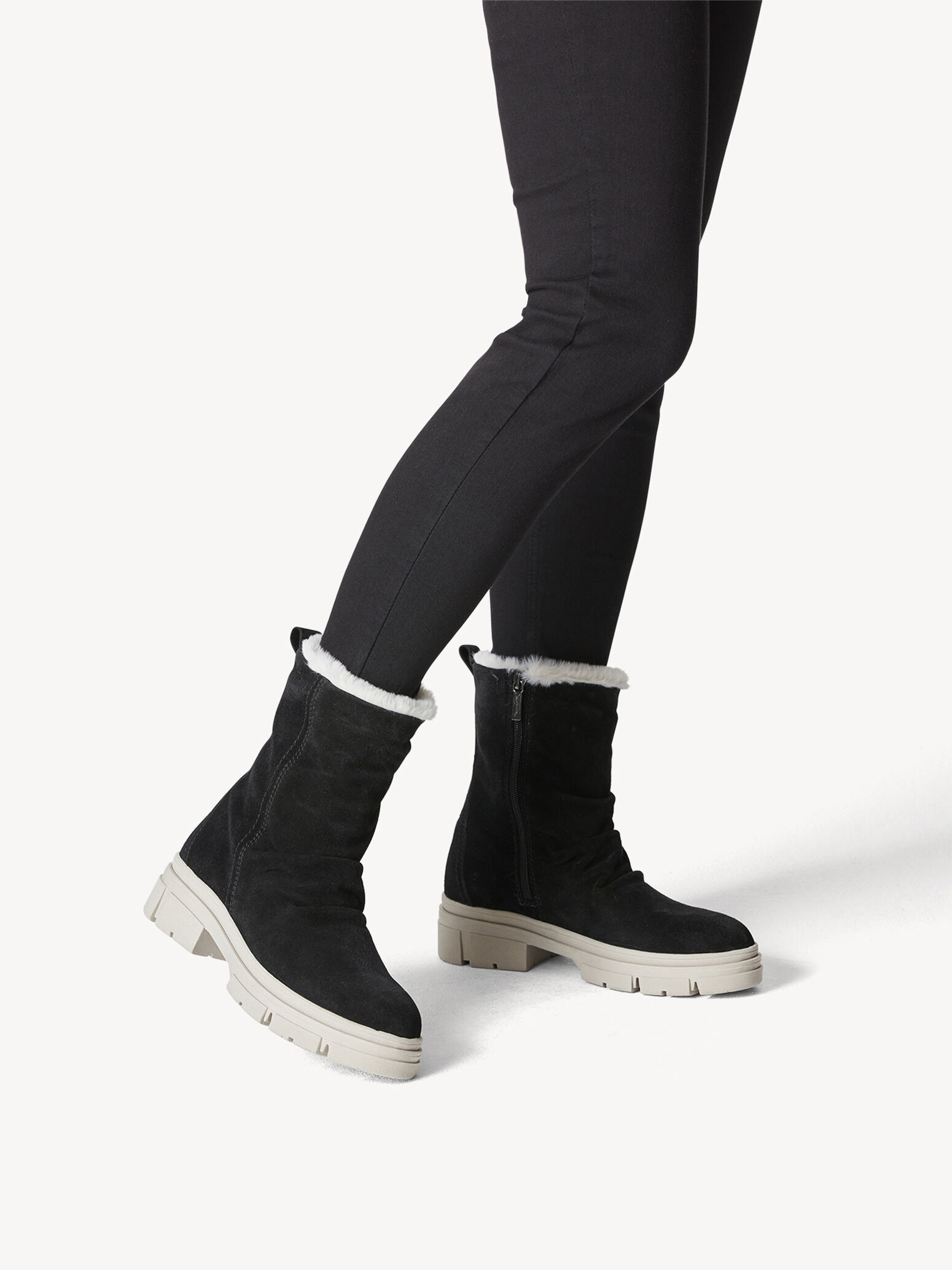 Bottine en cuir - noir doublure chaude
