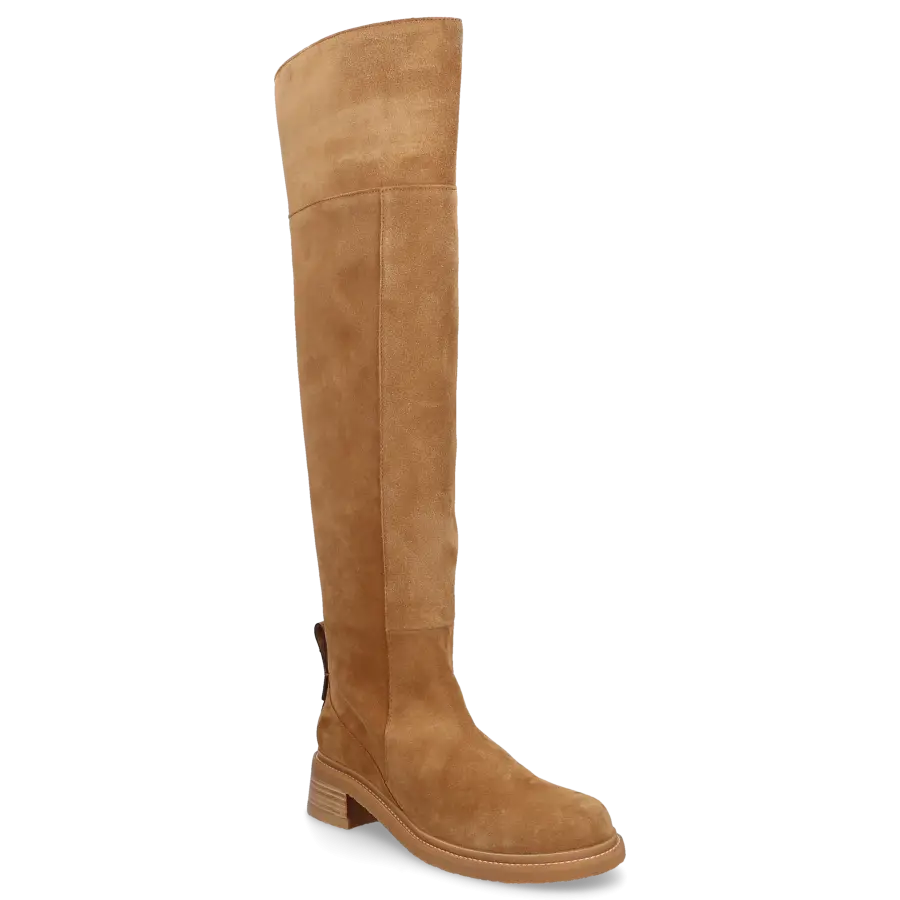 SEE BY CHLOÉ - Overknees BONNI Veloursleder - braun