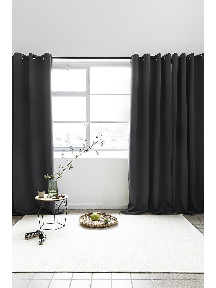 Lifa Living Ösenvorhang in Anthrazit günstig kaufen 150x250 cm