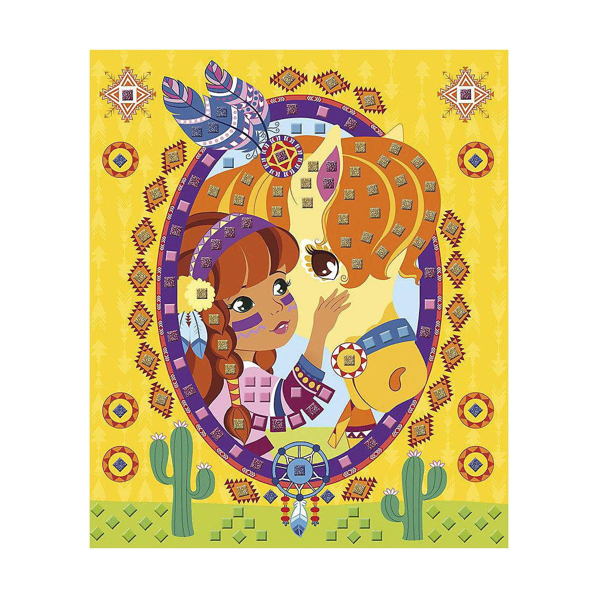 Kreativ-Set Aufkleber-Karten Ponys und Einhörner
