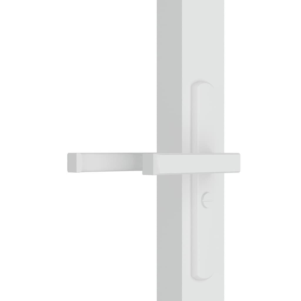 vidaXL Haustür Innentür 76x201,5 cm Weiß ESG-Glas und Aluminium (1-St)