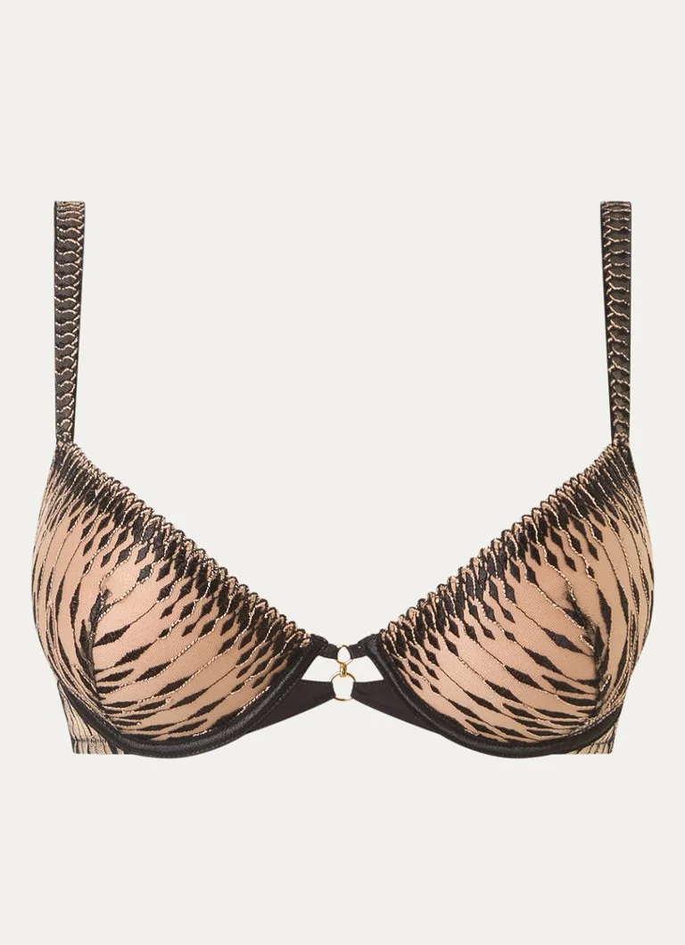 Sutien push-up Aubade Voodoo Kiss cu cupe căptușite și broderie.