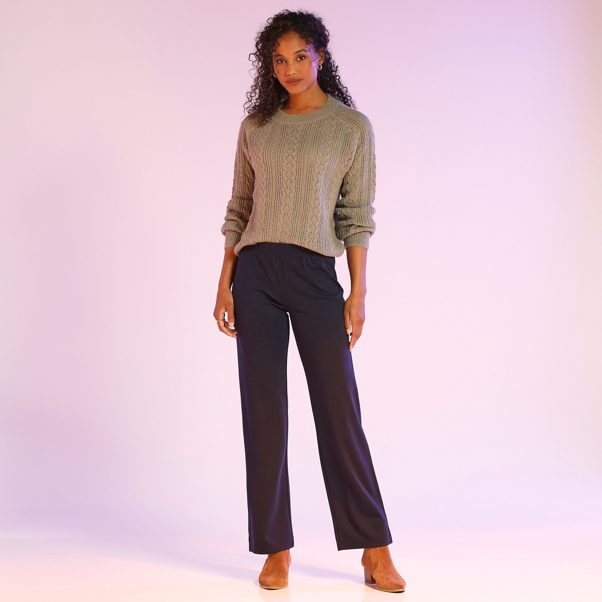 Pantalon maille fluide extensible
