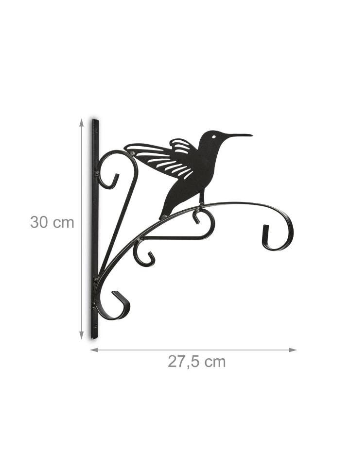 relaxdays Blumenhaken Vogel in Schwarz günstig kaufen onesize
