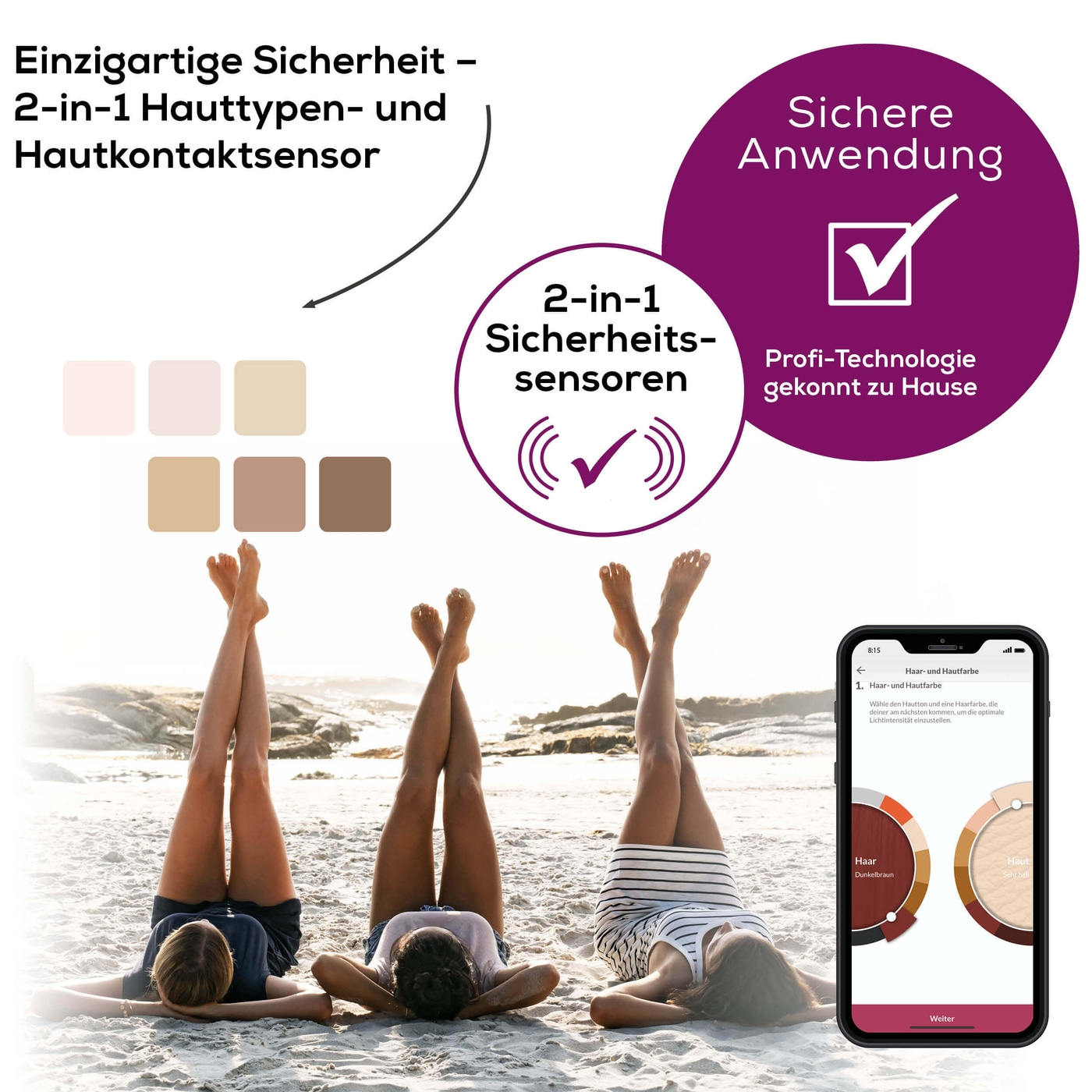 Beurer dauerhafte Haarentfernung IPL Velvet Skin Pro-IPL Haarentfernungsgerät mit integriertem Akku