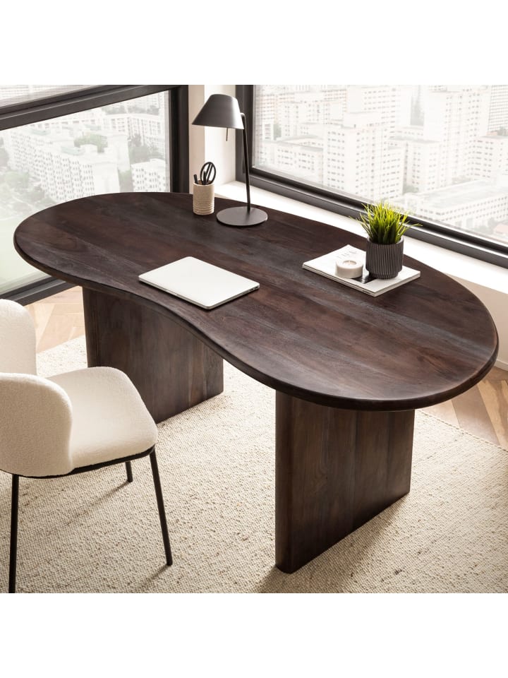 KADIMA DESIGN Schreibtisch 180x90x75 cm Akazie Massivholz Computertisch Retro günstig kaufen onesize