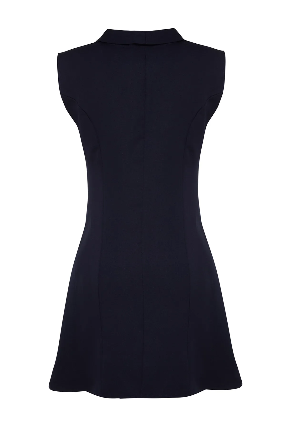 Trendyol Collection  Marineblaues, gewebtes Mini-Jackenkleid mit Gürtel TWOSS23EL02049