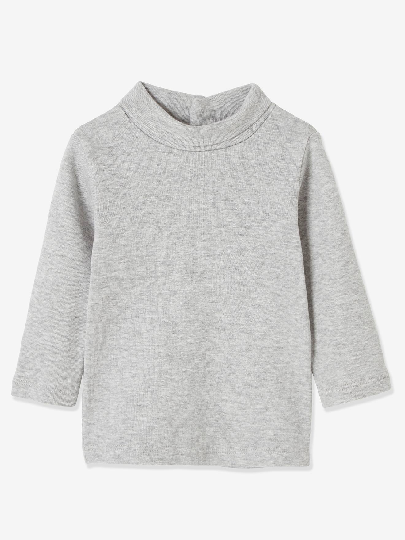 Lot de 2 sous-pulls bébé garçon BASICS gris clair chine