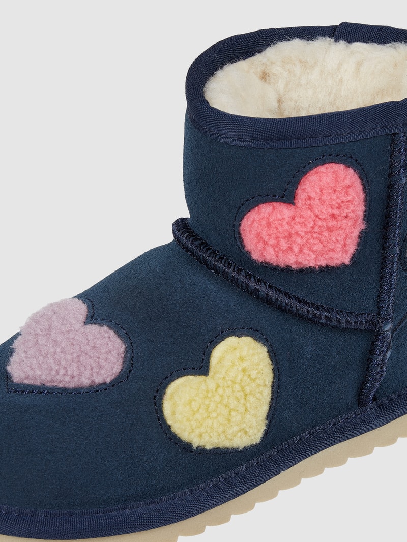 Boots aus Veloursleder in marineblau