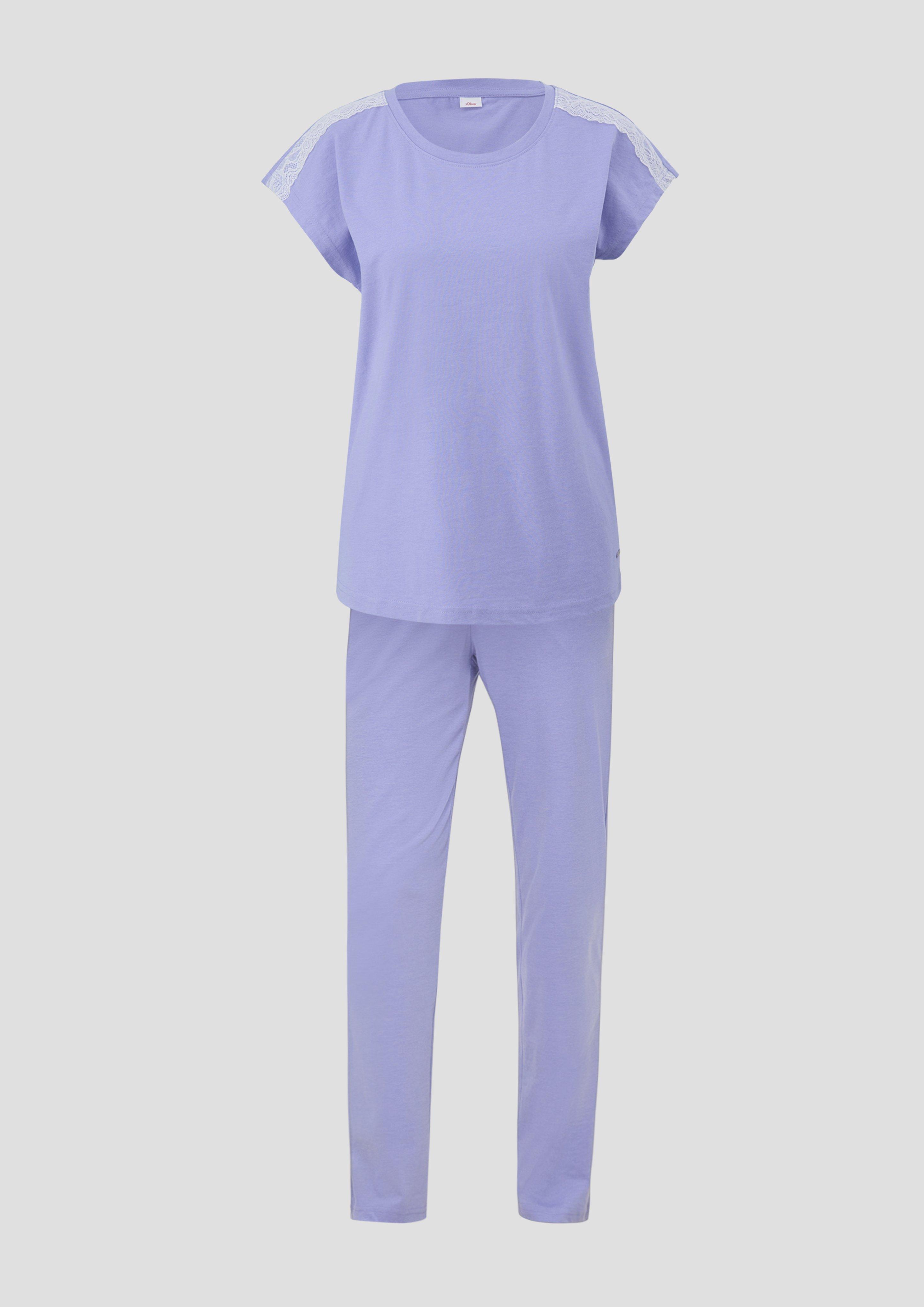Pyjama-Set mit Spitzen-Detail  6008721-5000