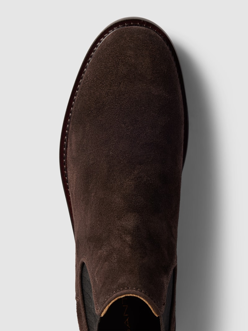 Chelsea Boots mit Label-Detail Modell 'Fairkon' in dunkelbraun