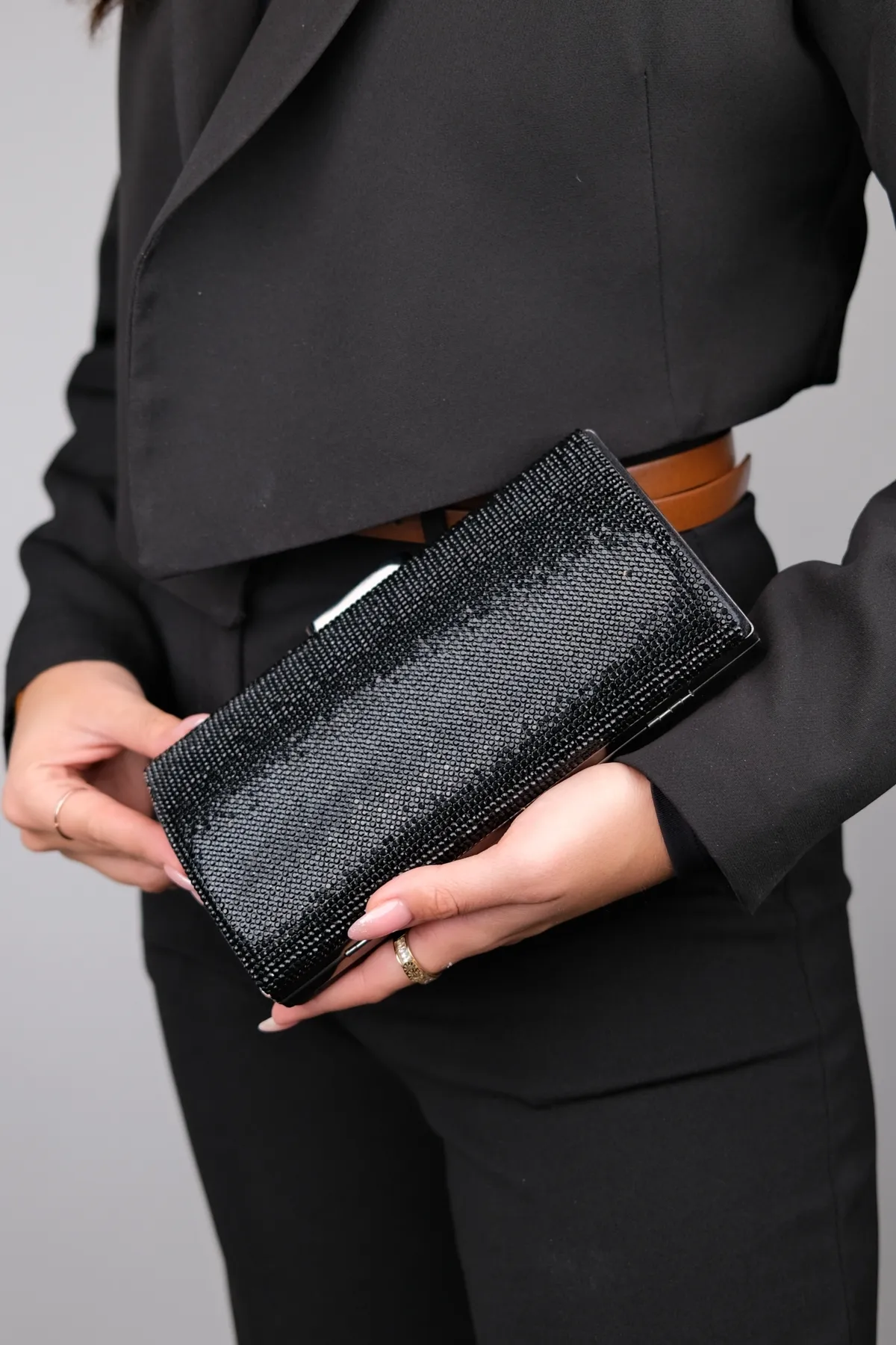 LuviShoes  363 Black Stone Damen-Abendkleidtasche