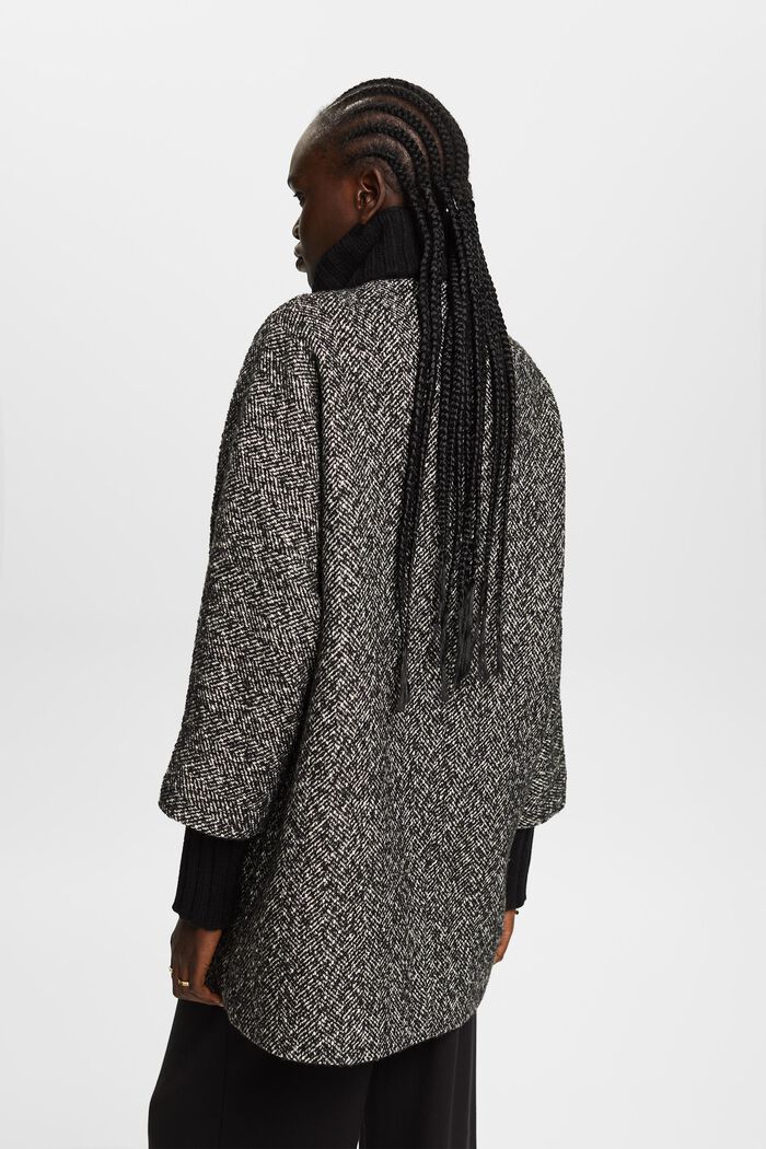 Recycelt: Lange Herringbone-Jacke