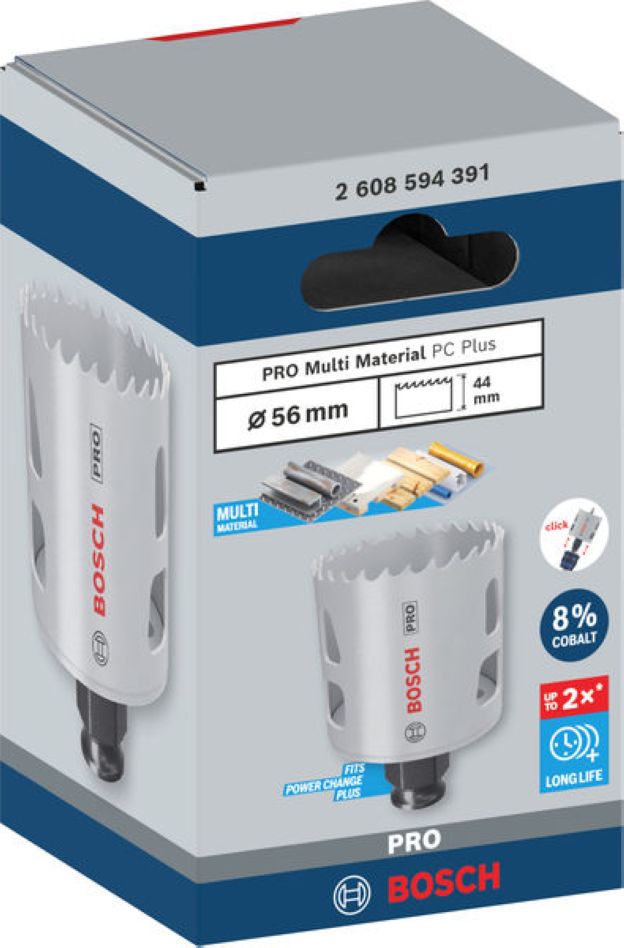 Carotă Bosch Blue Accessories 2608594391 PRO Multi Material PC Plus 56 mm
