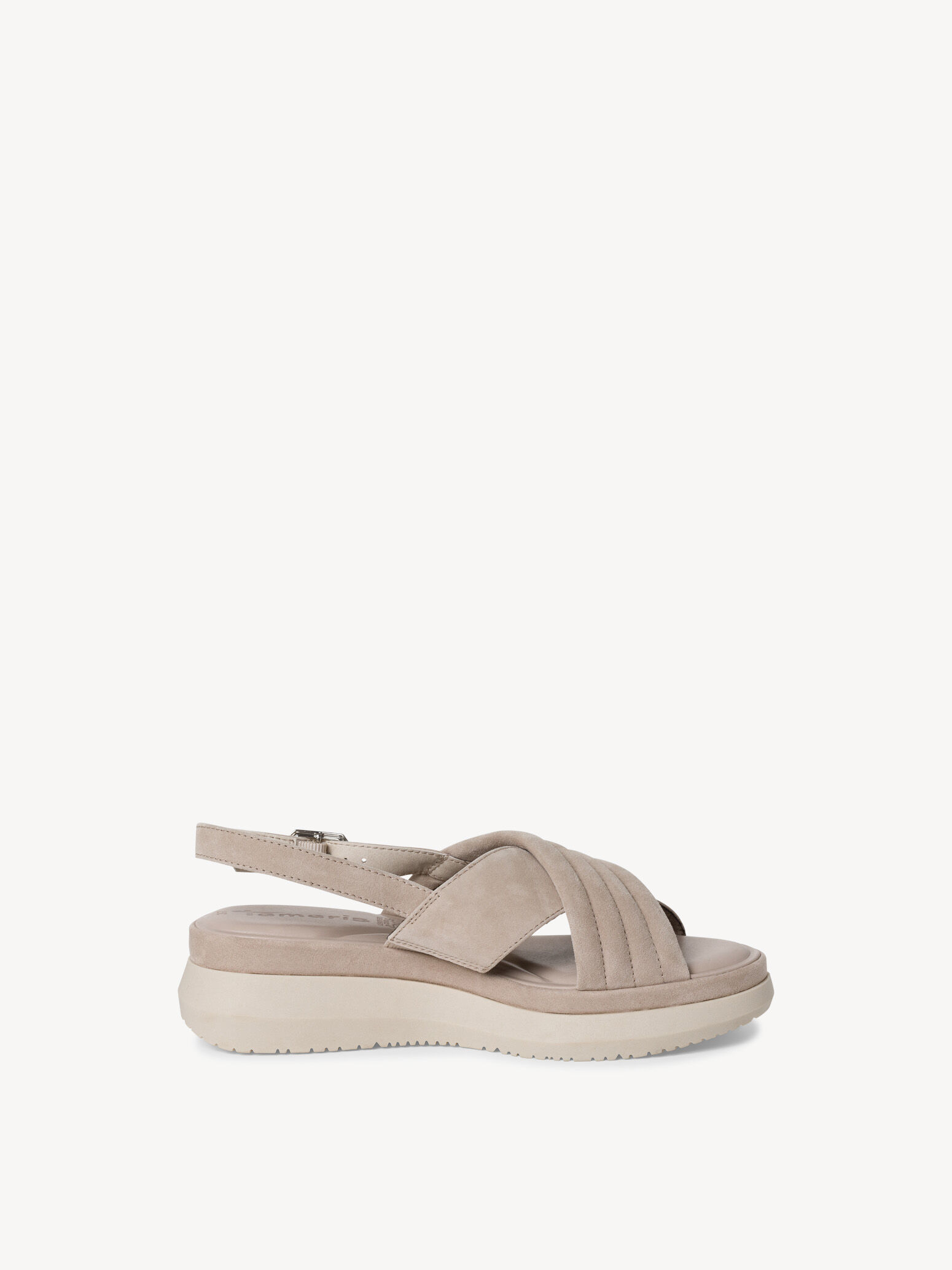 Sandale à talon en cuir - beige