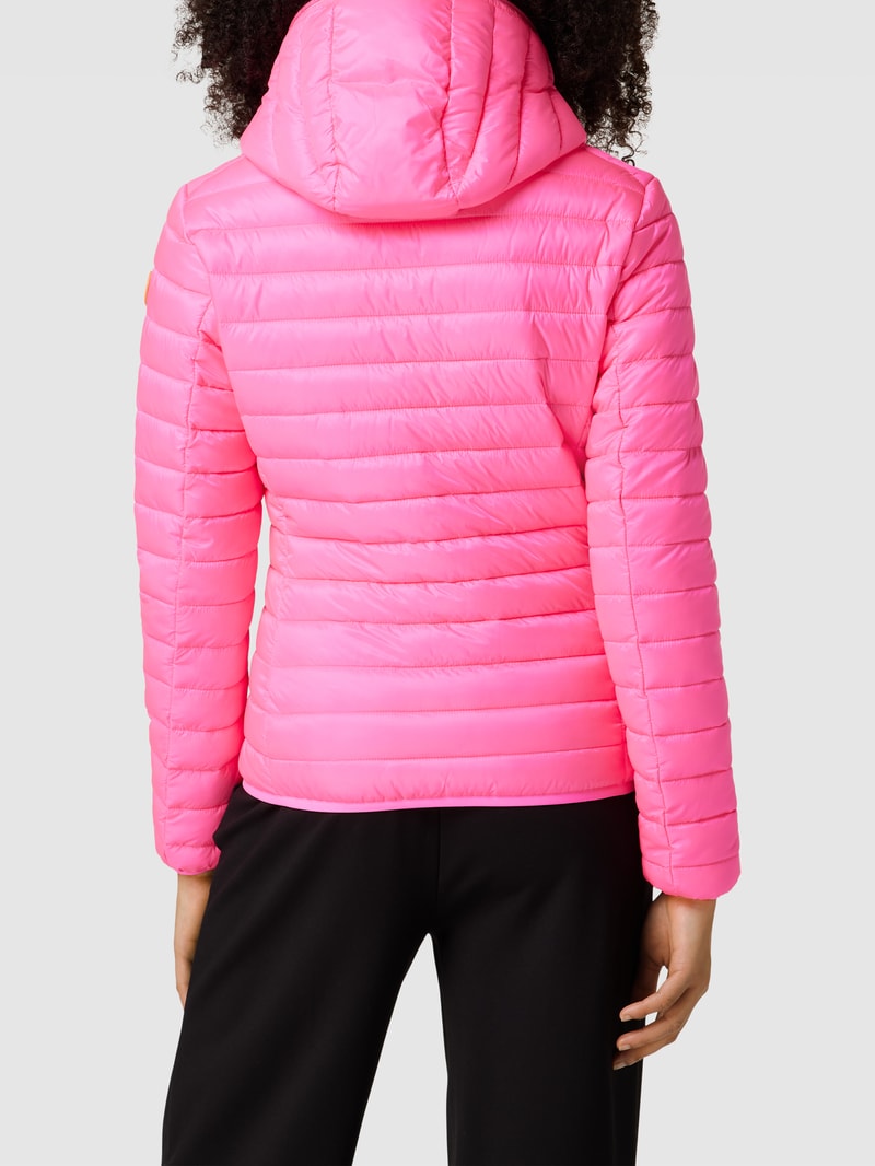 Steppjacke mit Label-Patch Modell 'KYLA' in neon pink