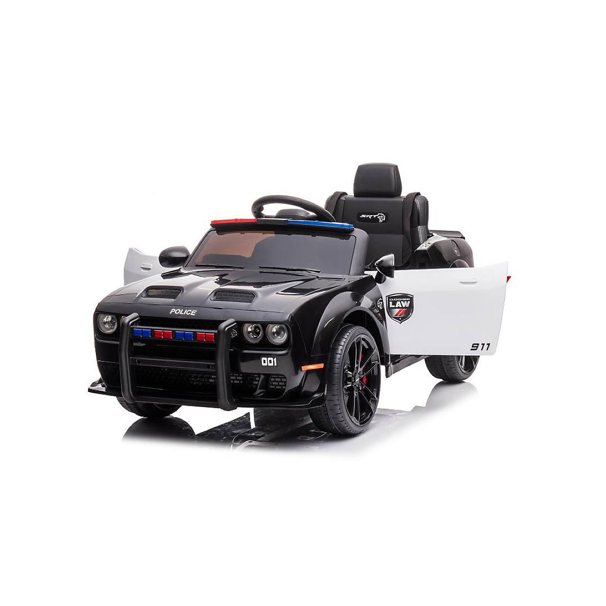 Kinder Elektroauto Dodge Polizei Sirene Fernbedienung Polizeilichter MP3 Elektro-Autos