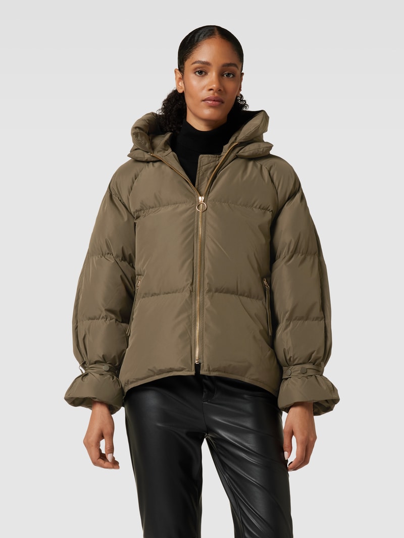 Steppjacke mit Kapuze in khaki