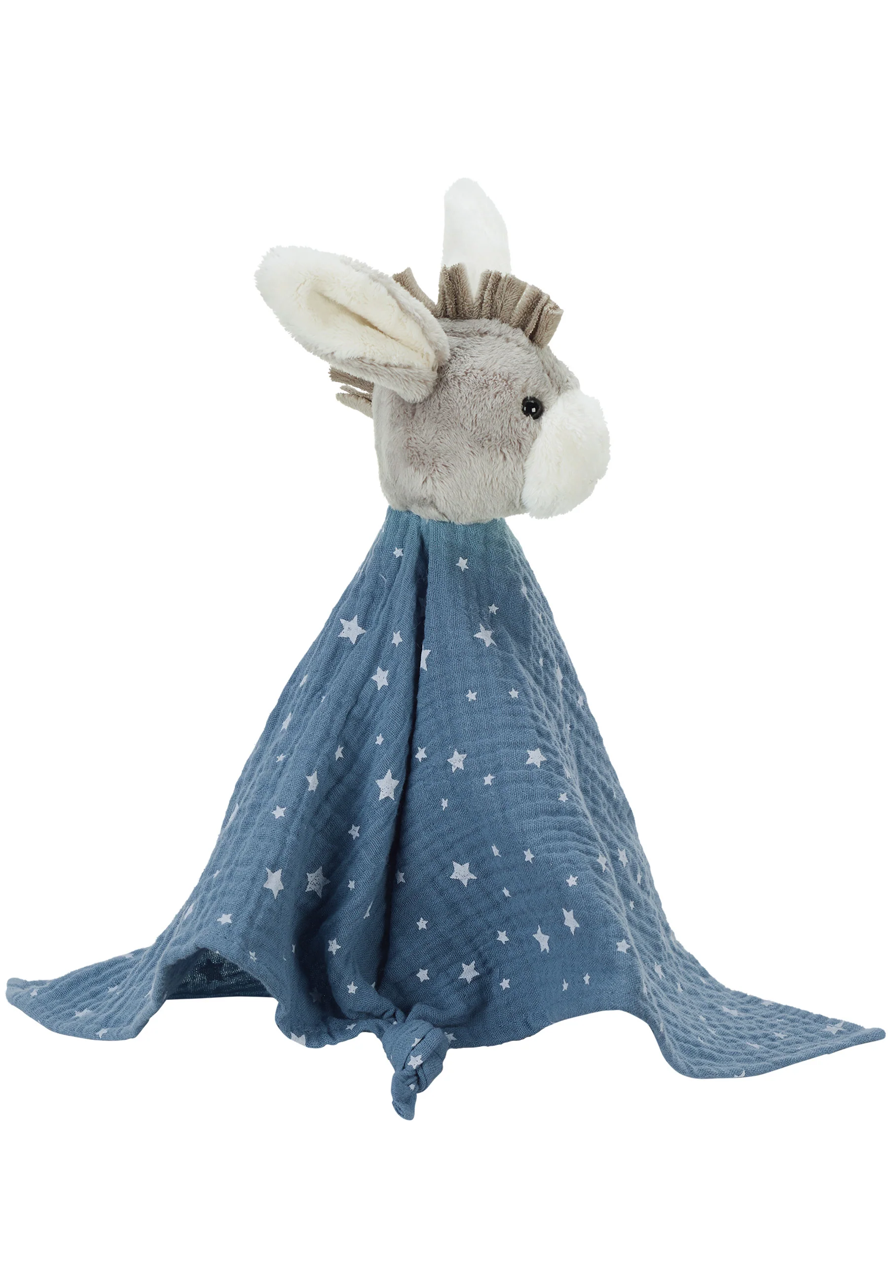 Schmusetuch Esel Emmi in Mittelblau, 36 cm