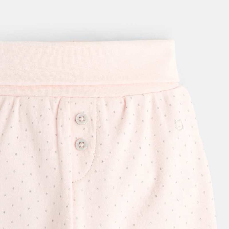 Pantalon à pieds jersey (lot de 2) rose naissance