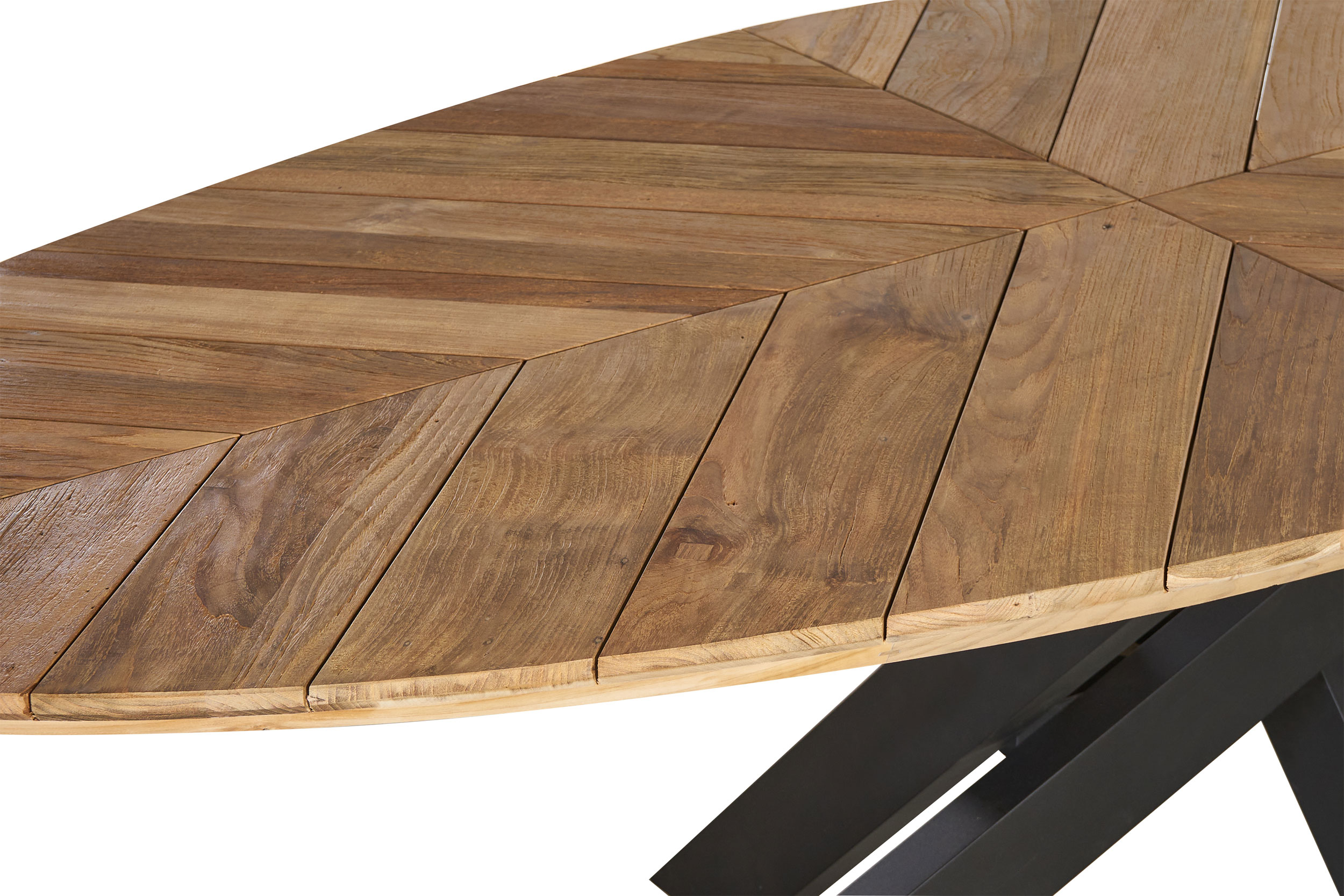 OUTDOORGartentisch Teak Oval X-Fuß