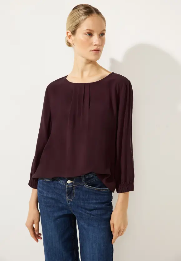 Street One Unifarbene Bluse mit Falten