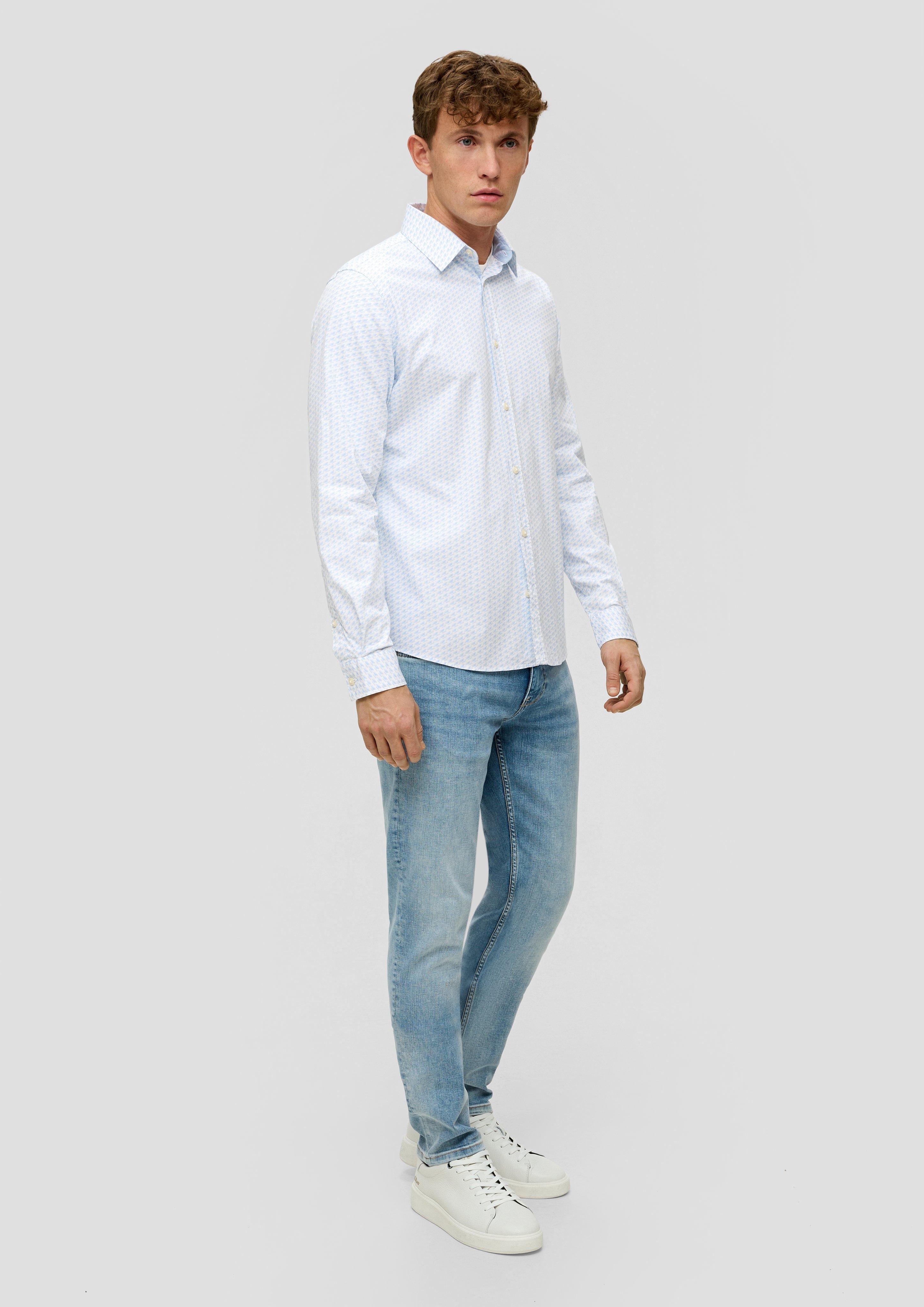 Slim: Langarmhemd aus Baumwollmix  2140659-50A1