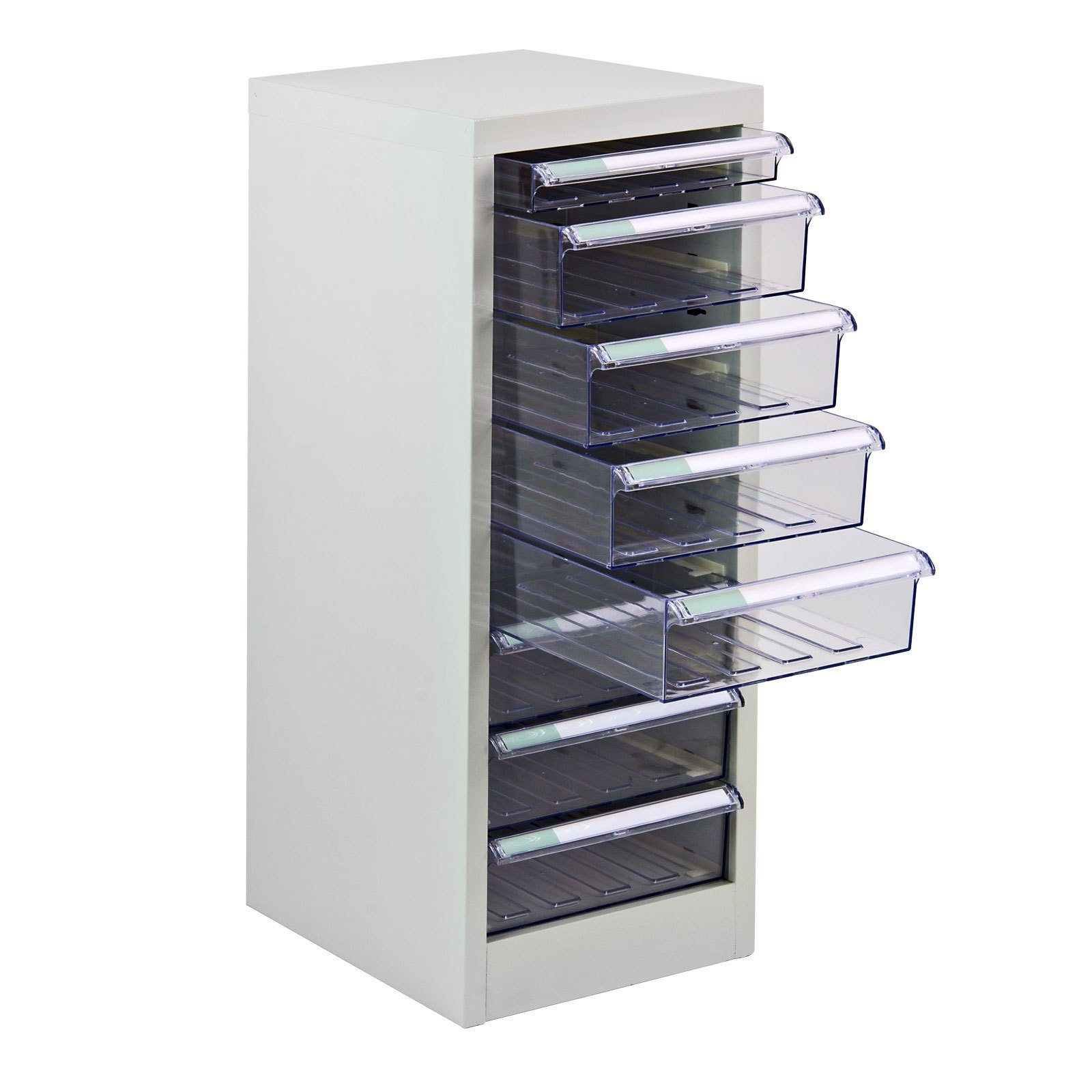 ADB Mehrzweckschrank ADB Schubladencontainer aus Metall mit 8 Schubladen 27,3 x 74 cm (B x H), pulverbeschichtet