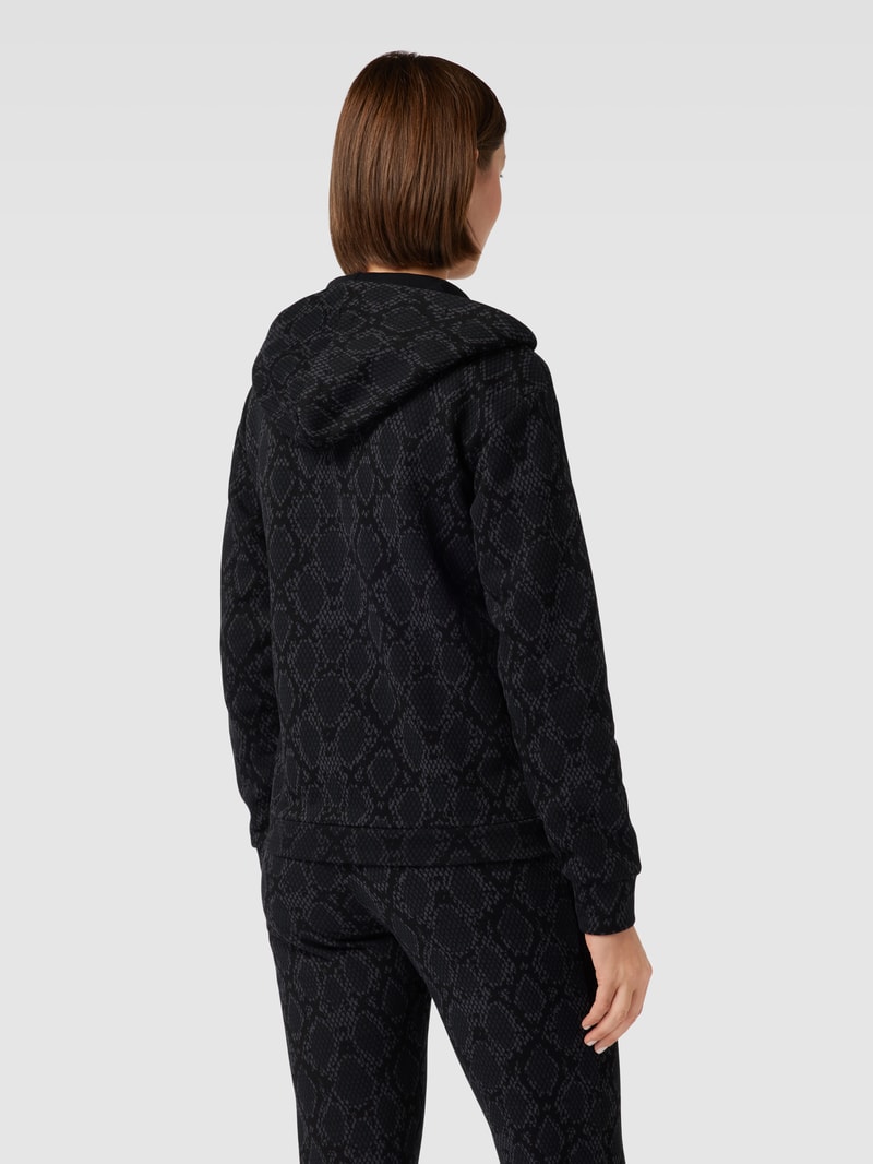 Sweatjacke mit Strukturmuster in schwarz