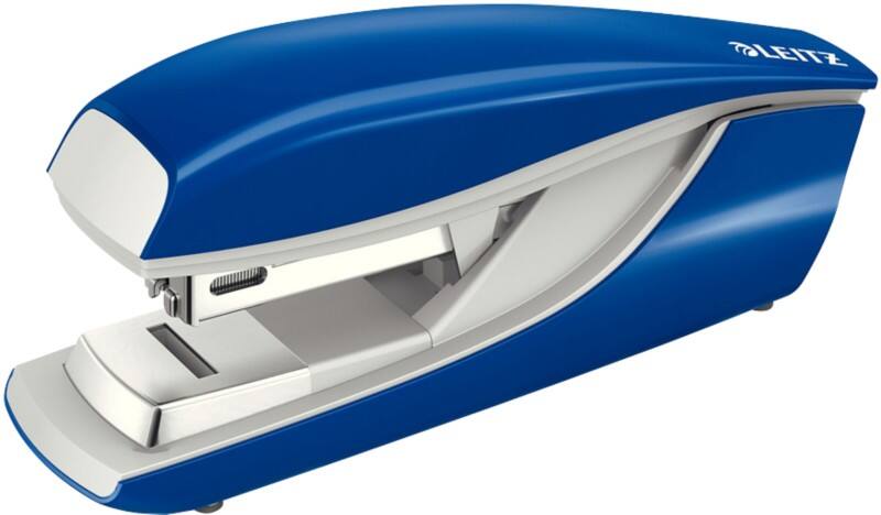 Leitz NeXXt Flachheftgerät 5505 Halbstreifen 30 Blatt Blau 24/6, 26/6 Kunststoff, Metall