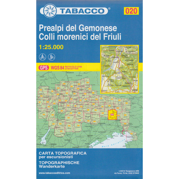 TABACCO 020 PREALPI CARNICHE E GIULIE - Wanderkarte