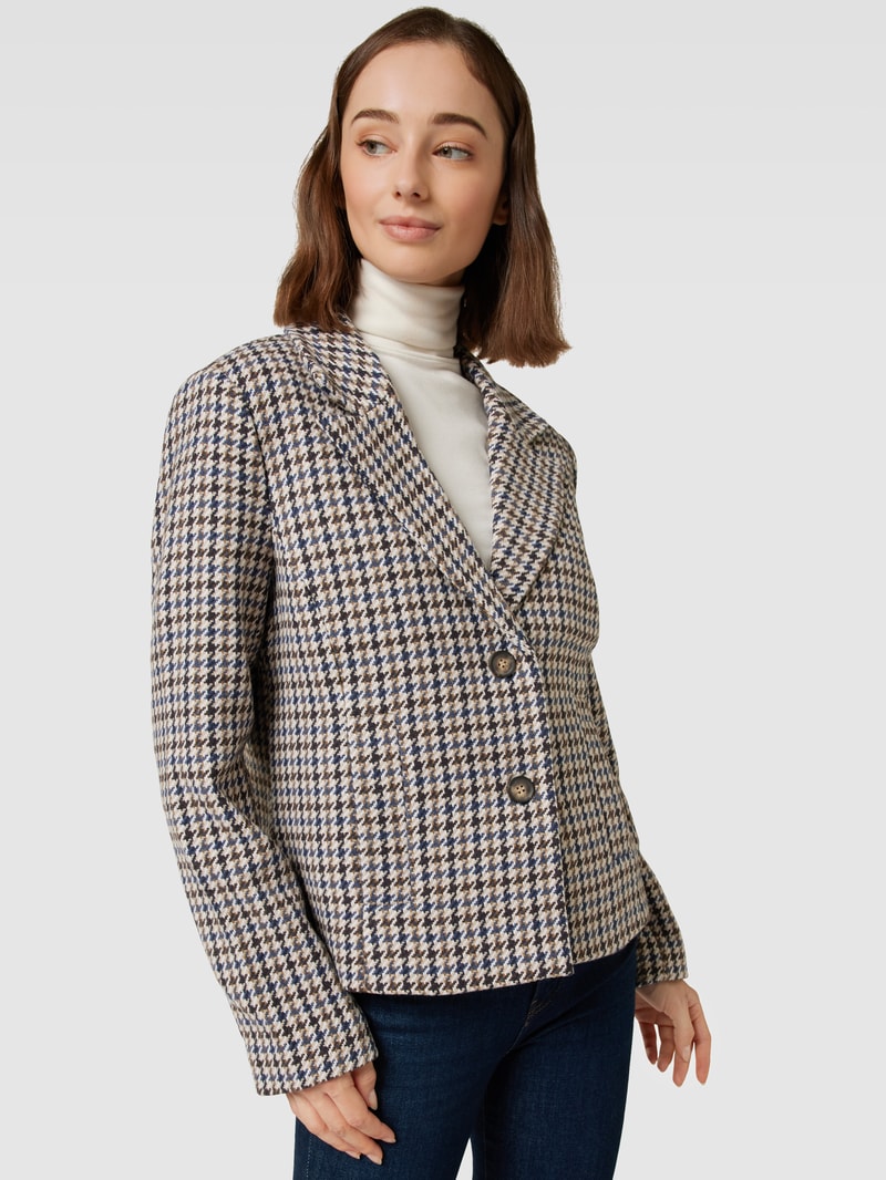 Jacke mit Hahnentrittmuster Modell 'Vicky' in beige