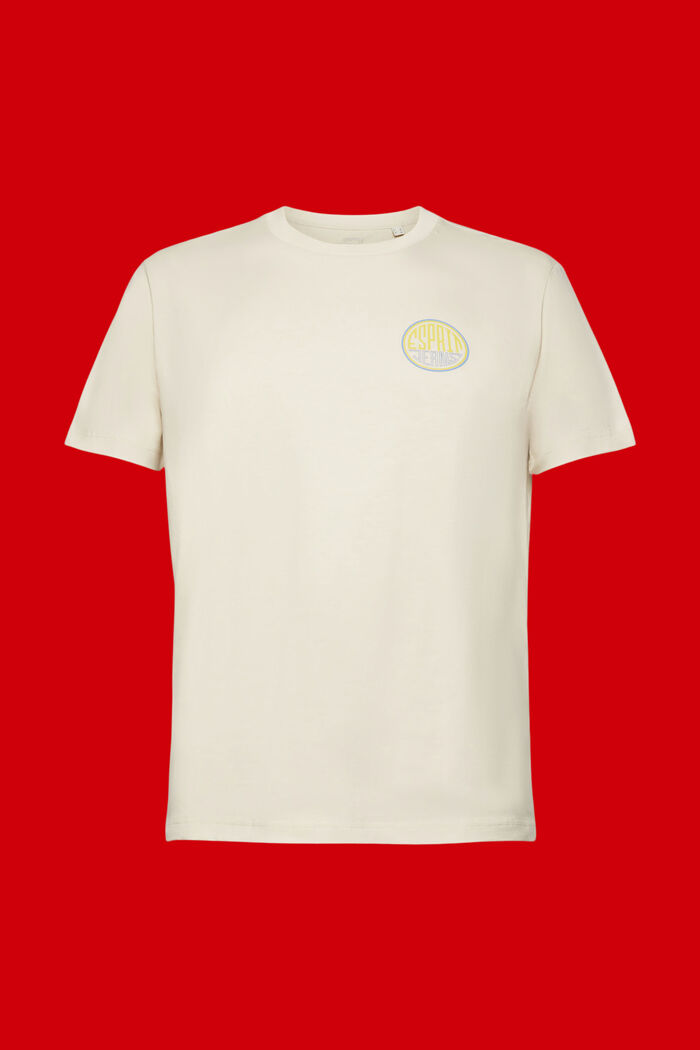 Baumwoll-T-Shirt mit Print auf der Brust