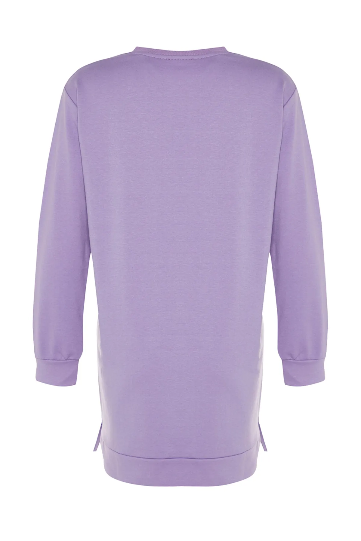 Trendyol Modest  Lila Stricktunika mit Rundhalsausschnitt und Steindetail TCTSS22TN0072